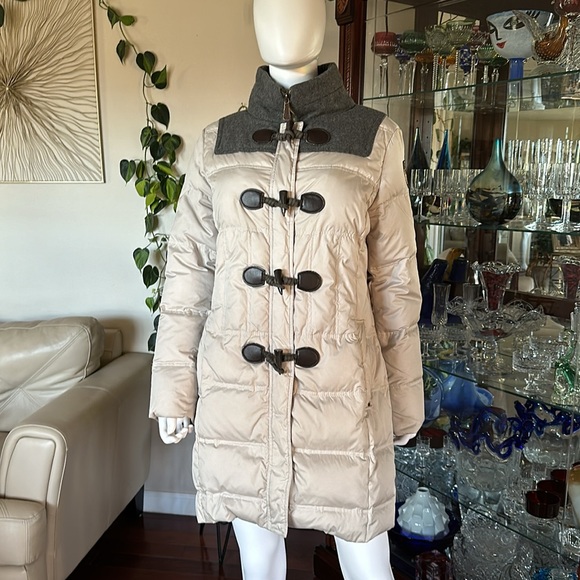 Comma Winter Down Coat Off White/ Gray EU Size 40 - Picture 2 of 11
